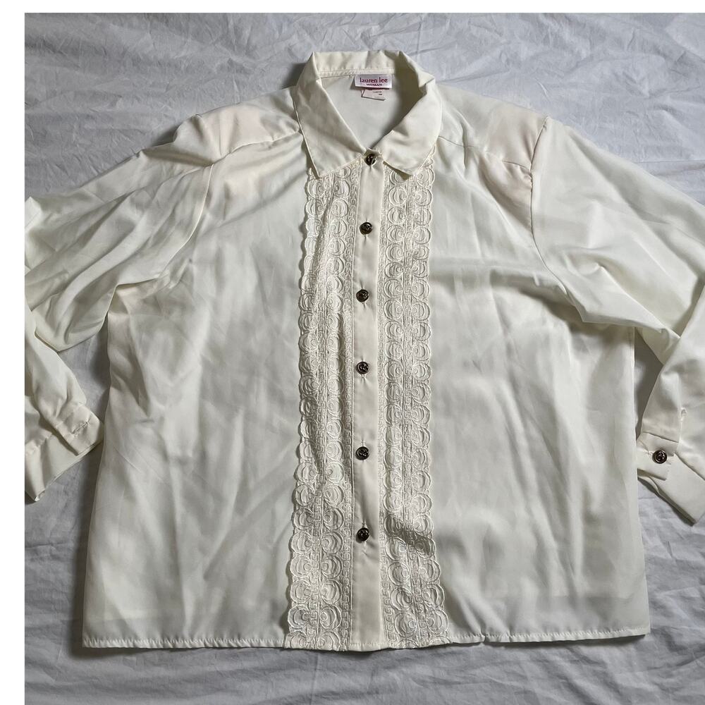 Vtg. Laura Lee Blouse off white Euro SZ 42